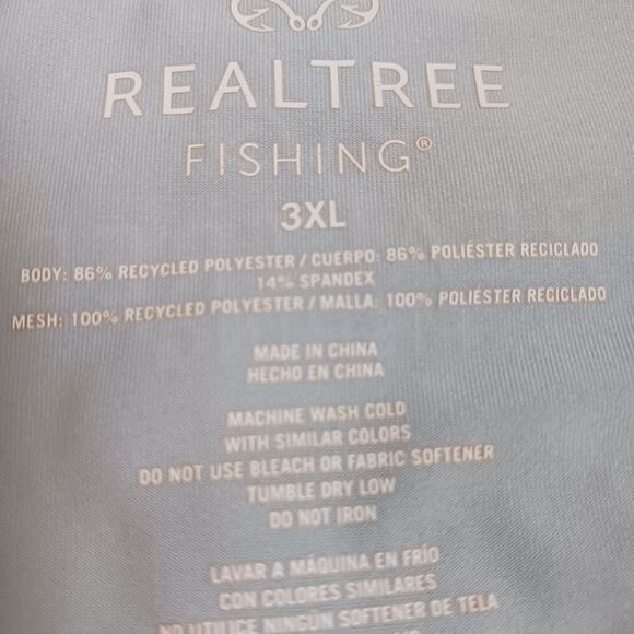 REALTREE Performance Fishing Tee Shirt Short Sleeve UV Protection Mens Size 3XL - Picture 6 of 9